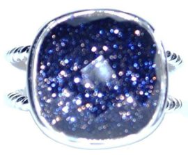 Blue-Goldstone-Solitaire-Sterling-SILVER-Ring-All-Sizes-available-Handmade-Cocktail-Rings-Sunstone-0