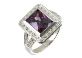 Citerna-Silver-Womens-with-Cubic-Zirconia-Shoulders-and-Amethyst-Cluster-Ring-0