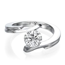 Diamond-Engagement-Ring-Genuine-030-CT-Round-Cut-Main-Stone-HSI1-Clarity-Enhanced14ct-White-Gold-0