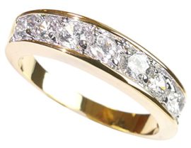 Free-Engraving-Ah-Jewellery-034CT-Womens-Channel-Set-Half-Eternity-Ring-Band-Crystals-From-Swarovski-Gorgeous-and-Sparkling-Little-Must-Have-for-Her-Gold-Electroplated-Outstanding-Quality-0