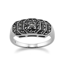 Gemondo-Art-Deco-Stepped-Ring-925-Sterling-Silver-028ct-Marcasite-Art-Deco-Style-Ring-0