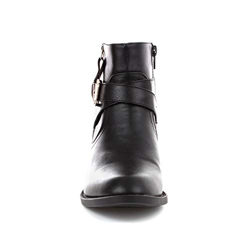 Lilley Womens Black Cross Strap Ankle Boot