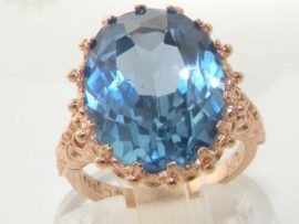 Luxury-Solid-9ct-Rose-Gold-Large-16x12mm-Oval-10ct-Created-Aquamarine-Ring-0-1