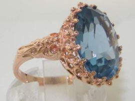 Luxury-Solid-9ct-Rose-Gold-Large-16x12mm-Oval-10ct-Created-Aquamarine-Ring-0-2