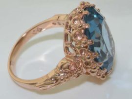 Luxury-Solid-9ct-Rose-Gold-Large-16x12mm-Oval-10ct-Created-Aquamarine-Ring-0-3