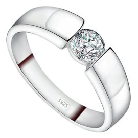 Meixao-Jewellery-Men-Women-Cubic-Zirconia-CZ-925-Sterling-Silver-EngagementWedding-Ring-0