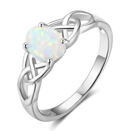 PHOCKSIN-Sterling-Silver-White-Opal-Celtic-Knot-Engagement-Promise-Band-Rings-Anniversary-Wedding-Bridal-Ring-for-Mothers-Day-to-Mum-Gifts-Jewellery-0