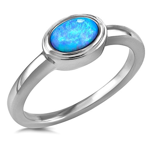 Paul Wright Created Opal Ring, 925 Sterling Silver set with Vibrant ...