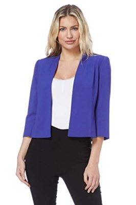 Roman-Originals-Women-Tailored-34-Sleeve-Jacket-Ladies-Round-Neck-Office-Work-Interview-Mother-of-Bride-Occasion-Clothing-Wedding-Guest-Light-Crop-Evening-Bolero-Blazers-0