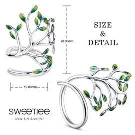 SHEGRACE-925-Sterling-Silver-Ring-with-Enamel-Leaves-Platinum-Size-Q-for-Woman-0-3