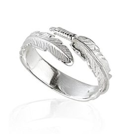 Solid-925-Sterling-Silver-Angel-Wing-Feather-Adjustable-Ring-Size-L-R-Gift-Boxed-0