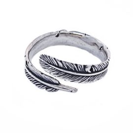 Sterling-Silver-Adjustable-Feather-Ring-Band-L-to-R-R006-0