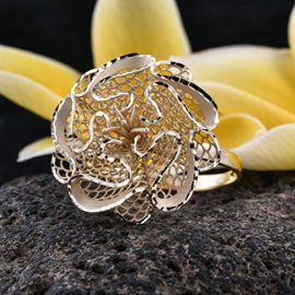 TJC-9ct-Yellow-Gold-Diamond-Cut-Flower-Ring-for-Women-Girls-Gold-Wt-242-Grams-0-0