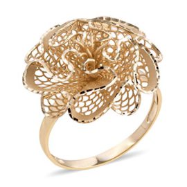 TJC-9ct-Yellow-Gold-Diamond-Cut-Flower-Ring-for-Women-Girls-Gold-Wt-242-Grams-0