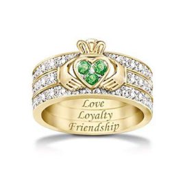 The-Bradford-Exchange-Blessing-of-The-Claddagh-Emerald-and-Diamond-Ring-0