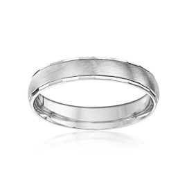 Theia-Unisex-9-ct-Yellow-or-White-Gold-Heavy-Court-Shape-Matt-Finish-with-Polished-Faceted-Edges-4-7-mm-Wedding-Ring-0-0