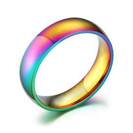 UM-Jewellery-High-Polished-Gay-and-Lesbian-LGBT-Pride-Stainless-Steel-Ranibow-Ring-6mm-0