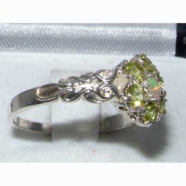 Victorian-Ladies-Solid-Sterling-Silver-Natural-Fiery-Opal-Peridot-Daisy-Ring-0-1