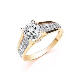 Yellow-Gold-Ladies-Single-Stone-Two-Row-Shoulder-Ring-8-0