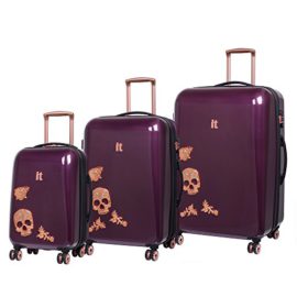 IT-Luggage-Candy-Skull-Expandable-Hardshell-Four-Dual-Wheel-Spinner-Suitcase-0