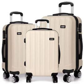 Kono-Lightweight-4-Wheel-Spinner-ABS-Hard-Shell-Suitcase-20-24-28-Travel-Case-3-Piece-Luggage-Set-Cabin-Medium-Large-0