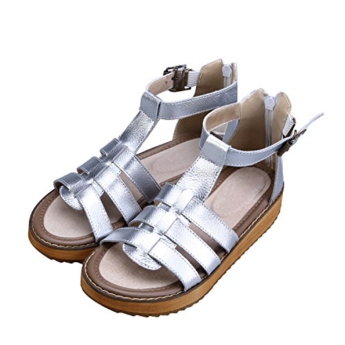 Smilun Lady s Sandal  T Strap Strappy Sandal  Zipper  Wedge 