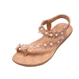 Women-SandalsBa-Zha-x1F461-Summer-Bohemia-Sweet-Beaded-Sandals-Clip-Toe-Sandals-Beach-Shoes-Leisure-Hollow-Out-Slippers-Open-Toe-Sandals-Slipper-Low-Flat-Elastic-Shoes-Size-25-6-0