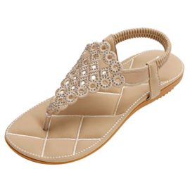 ZOEREA-Women-Flat-Sandals-Summer-Slip-On-Elastic-T-Strap-Ladies-Sandals-Rhinestone-Clip-Toe-Sandals-Bohemian-Style-Beaded-Sandals-for-Women-Size-3-9-0