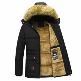 ANUFER-Mens-Thermal-Winter-Parka-Jacket-Thick-Fluff-Lining-Cotton-Padded-Coat-with-Detachable-Fur-Hood-0