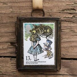 Alice-in-Wonderland-Vintage-Postage-Stamp-Hanging-Miniature-Frame-Keepsake-Gift-0-0