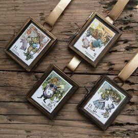 Alice-in-Wonderland-Vintage-Postage-Stamp-Hanging-Miniature-Frame-Keepsake-Gift-0-1