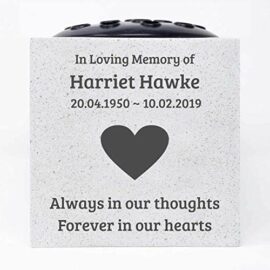 Angraves-Personalised-Customised-Memorial-Graveside-Flower-Rose-Bowl-Vase-With-Black-Heart-0