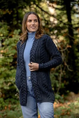 Aran-Crafts-Womens-Edge-to-Edge-Cardigan-Coat-100-Super-Soft-Merino-Wool-0-1