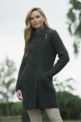 Aran-Crafts-Womens-Irish-Soft-Cable-Knitted-Side-Zip-Coat-100-Merino-Wool-0-0