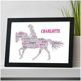 Beecreative-Personalised-Horse-Gifts-for-Her-Daughter-Granddaughter-Friends-She-Horse-Riding-Equestrian-Gifts-for-Girls-Horse-Birthday-Christmas-Gifts-for-Her-Girls-Bedroom-Wall-Art-Print-0-1