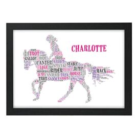 Beecreative-Personalised-Horse-Gifts-for-Her-Daughter-Granddaughter-Friends-She-Horse-Riding-Equestrian-Gifts-for-Girls-Horse-Birthday-Christmas-Gifts-for-Her-Girls-Bedroom-Wall-Art-Print-0