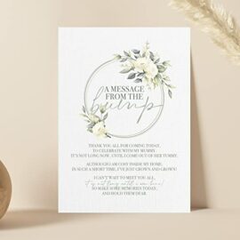 Green-Botanical-Baby-Shower-Table-Sign-A-Message-From-Bump-Poem-A4-0-0