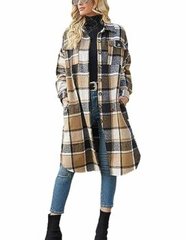 Himosyber-Womens-Casual-Plaid-Lapel-Woolen-Button-Up-Pocketed-Long-Shacket-Coat-0