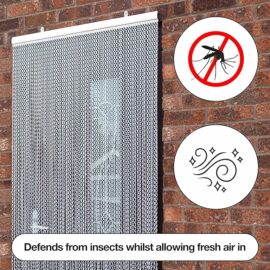 Insects Vermatik Silver 89x210cm Aluminium Chain Fly Screens for Doors