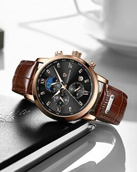 LIGE-Mens-Watches-Analog-Quartz-Leather-Waterproof-Stainless-Steel-Business-Casual-Date-Chronograph-Wrist-Watches-for-Men-0-0