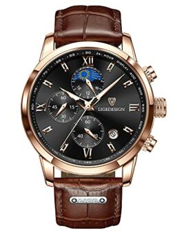 LIGE-Mens-Watches-Analog-Quartz-Leather-Waterproof-Stainless-Steel-Business-Casual-Date-Chronograph-Wrist-Watches-for-Men-0