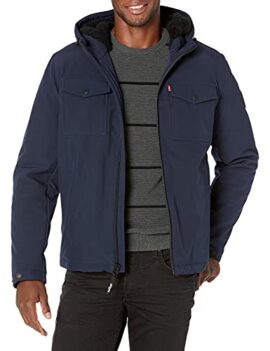 Levis-Mens-Soft-Shell-Two-Pocket-Sherpa-Lined-Hooded-Trucker-Jacket-Insulated-0