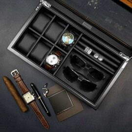 Lifomenz-Co-Watch-Jewelry-Box-for-Men-6-Slot-Watch-Box6-Watch-Case-8-Pair-Cufflinks-and-Sunglasses-Display-BoxWood-Large-Watch-Display-Case-Organizer-with-Real-Glass-Window-Top-0-1