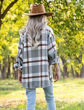 Lviefent-Womens-Casual-Wool-Blend-Plaid-Flannel-Shackets-Jacket-Button-Down-Shirt-Coat-0-1