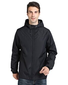 MakingDa-Mens-Waterproof-Jacket-Hooded-Windbreaker-Casual-Outdoor-Windproof-Comfy-Hoodies-Coat-with-Zip-Pockets-0-0