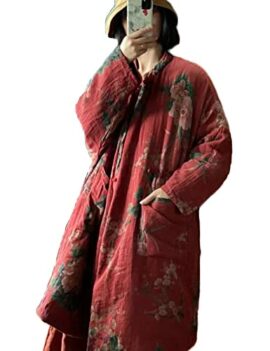 NFYM-Women-Cotton-Jacket-Kimono-Style-Soft-Quilted-Flower-Printed-Long-Loose-Outwear-Coats-with-Pockets-Red-One-Size-0-0