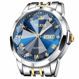 OLEVS-Watches-for-Men-Stainless-Steel-Analog-Quartz-Waterproof-Luminous-Luxury-Dress-Date-Diamond-Business-Casual-Mens-Wrist-WatchGoldBlueBlackWhite-Dial-0