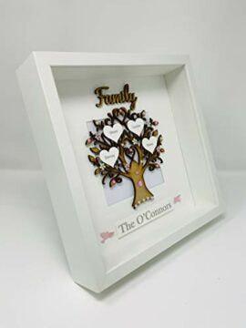 Personalised-Family-Tree-3D-Box-Picture-Frame-Up-To-14-Names-8-Colours-To-Choose-Gem-Birds-0-1