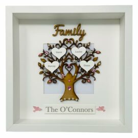 Personalised-Family-Tree-3D-Box-Picture-Frame-Up-To-14-Names-8-Colours-To-Choose-Gem-Birds-0