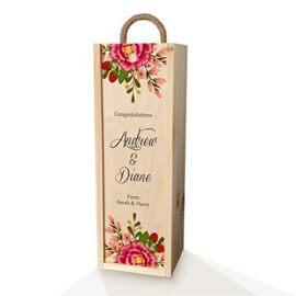 Personalised-Wooden-Wine-Box-with-Woolwool-filling-and-Rope-carry-handle-Floral-Wedding-Engagement-Anniversary-or-Birthday-Gift-0